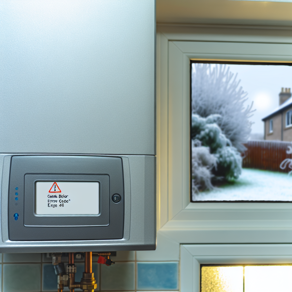 Broken boiler with error code on screen in Dunfermline home