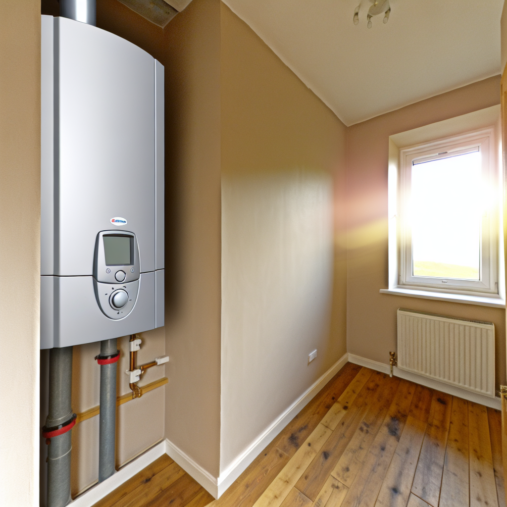 Modern combi boiler in a Cupar home utility room